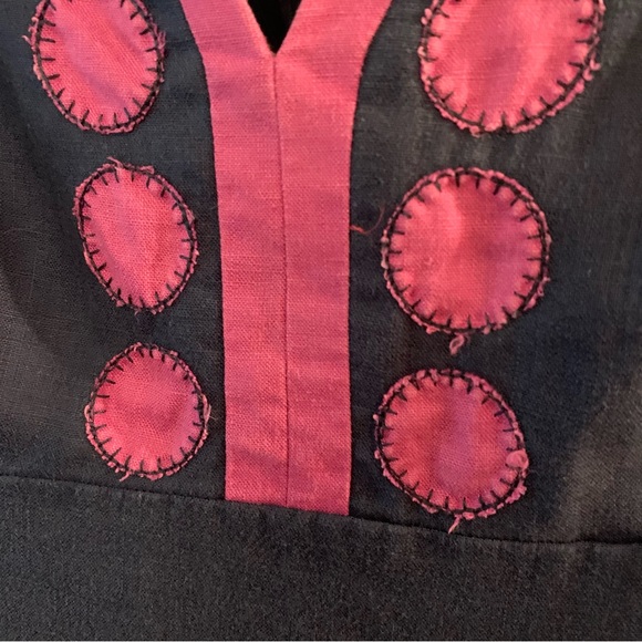 Boden 100% Linen Blue and Pink Dress - Picture 3 of 11